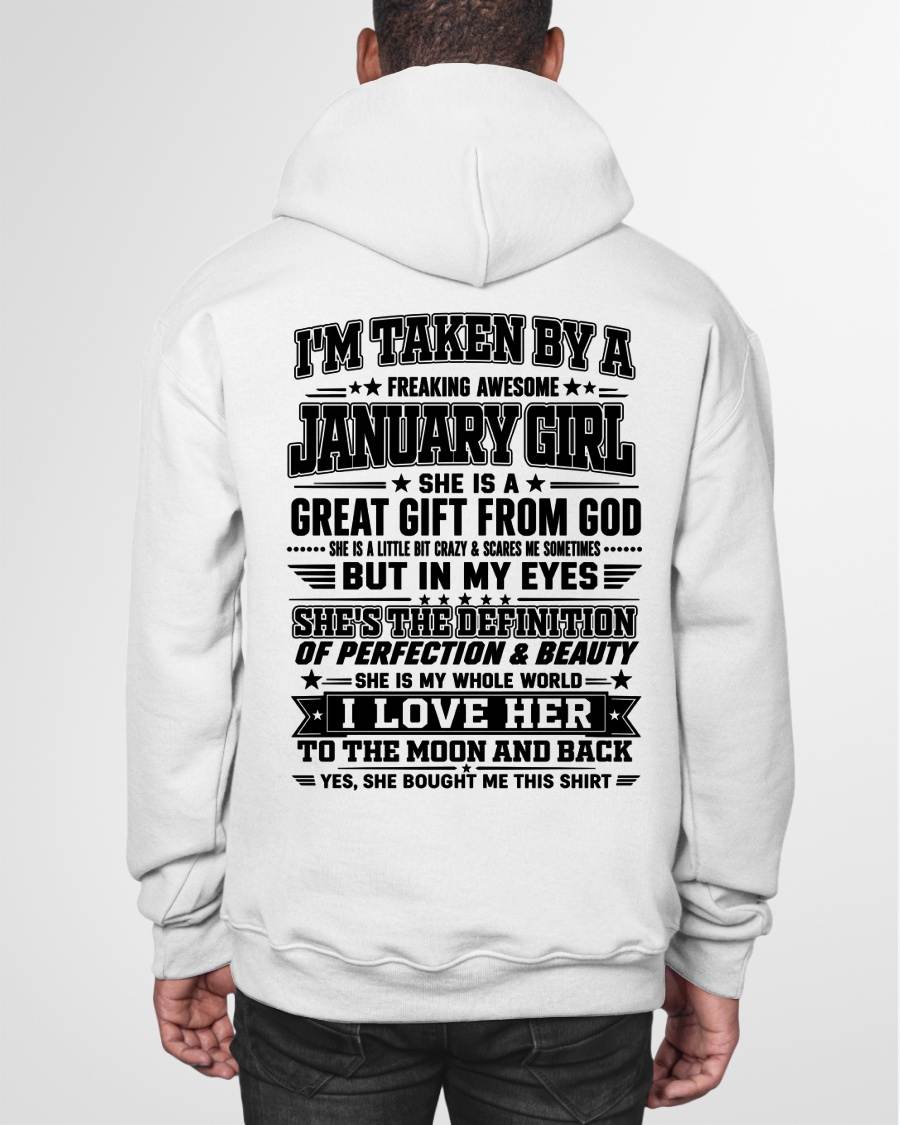 JANUARY - I'm Taken By A Freaking Awesome Girl Shirt – Gift for your Boyfriend or Husband from wife - NINA01 (SKU2606-320-01)