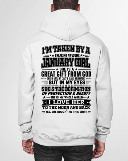 JANUARY - I'm Taken By A Freaking Awesome Girl Shirt – Gift for your Boyfriend or Husband from wife - NINA01 (SKU2606-320-01)