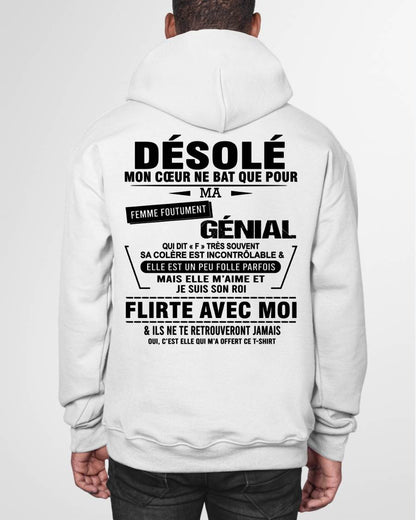 DÉSOLÉ, MON CŒUR NE BAT QUE POUR MA FEMME FOUTUMENT GÉNIALE —  DE SA FEMME - FR00 / NINA00 (SKU26T-01258-00)