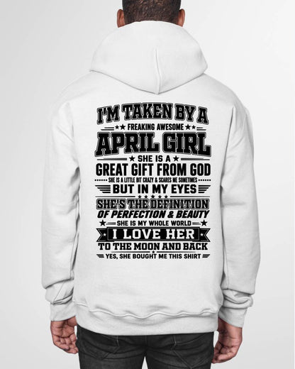 APRIL - I'm Taken By A Freaking Awesome Girl Shirt – Gift for your Boyfriend or Husband from wife - NINA04 (SKU2606-320-04)