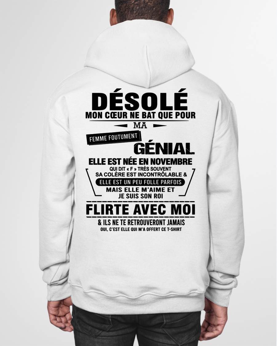 NOVEMBRE - DÉSOLÉ, MON CŒUR NE BAT QUE POUR MA FEMME FOUTUMENT GÉNIALE — DE SA FEMME - FR11 / NINA11 (SKU26T-01258-11)