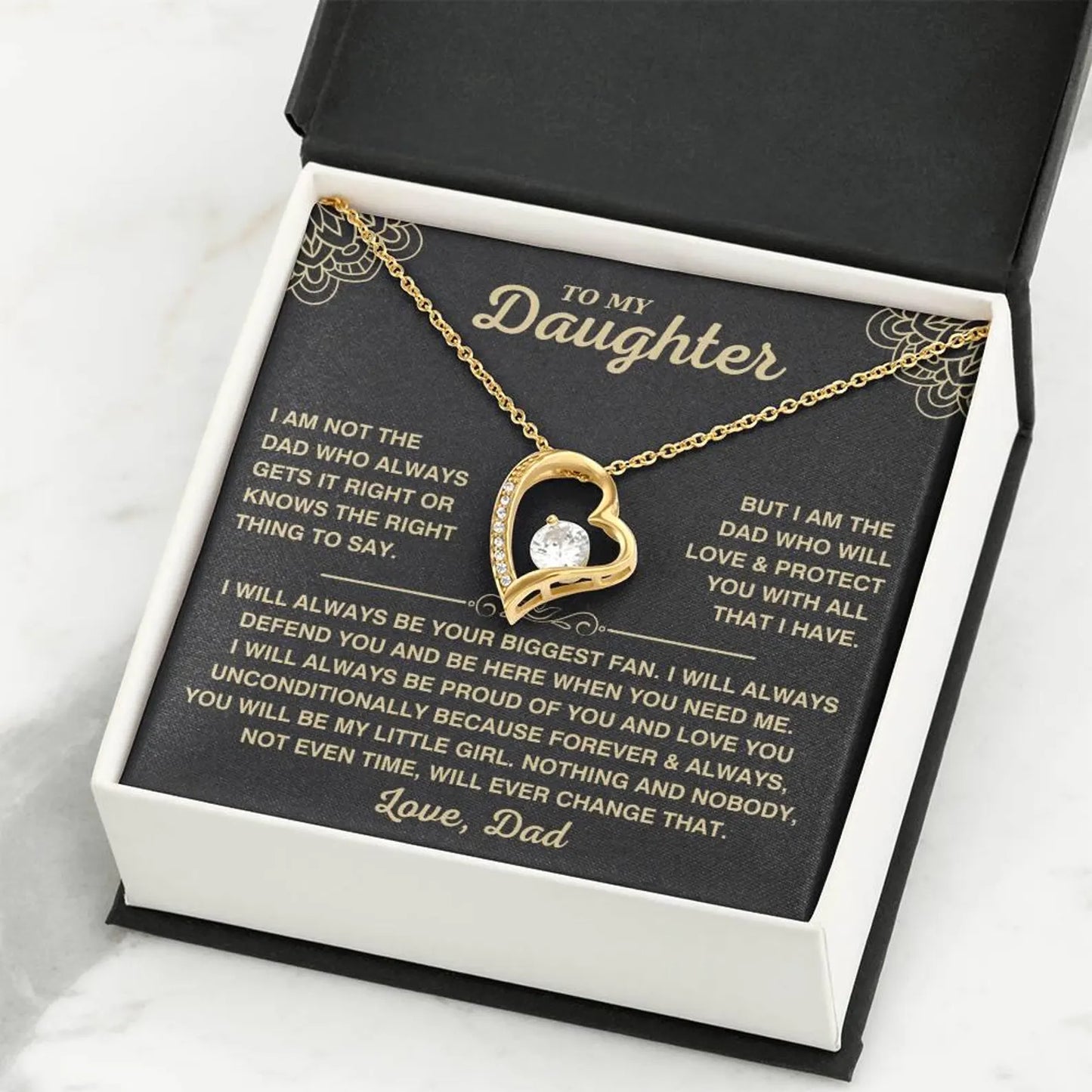 TO MY DAUGHTER "Whenever Your Crown Gets Heavy" - GIFT FROM DAD NTTD00 - Forever Love Necklace
