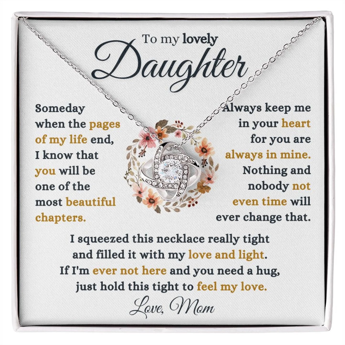 TO MY DAUGHTER FROM MOM- Premium Love Knot Necklace
