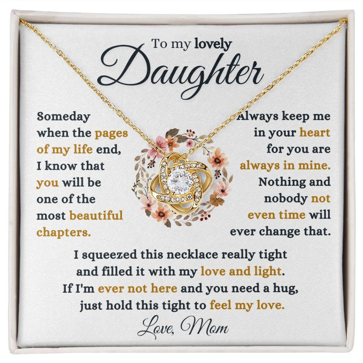 TO MY DAUGHTER FROM MOM- Premium Love Knot Necklace