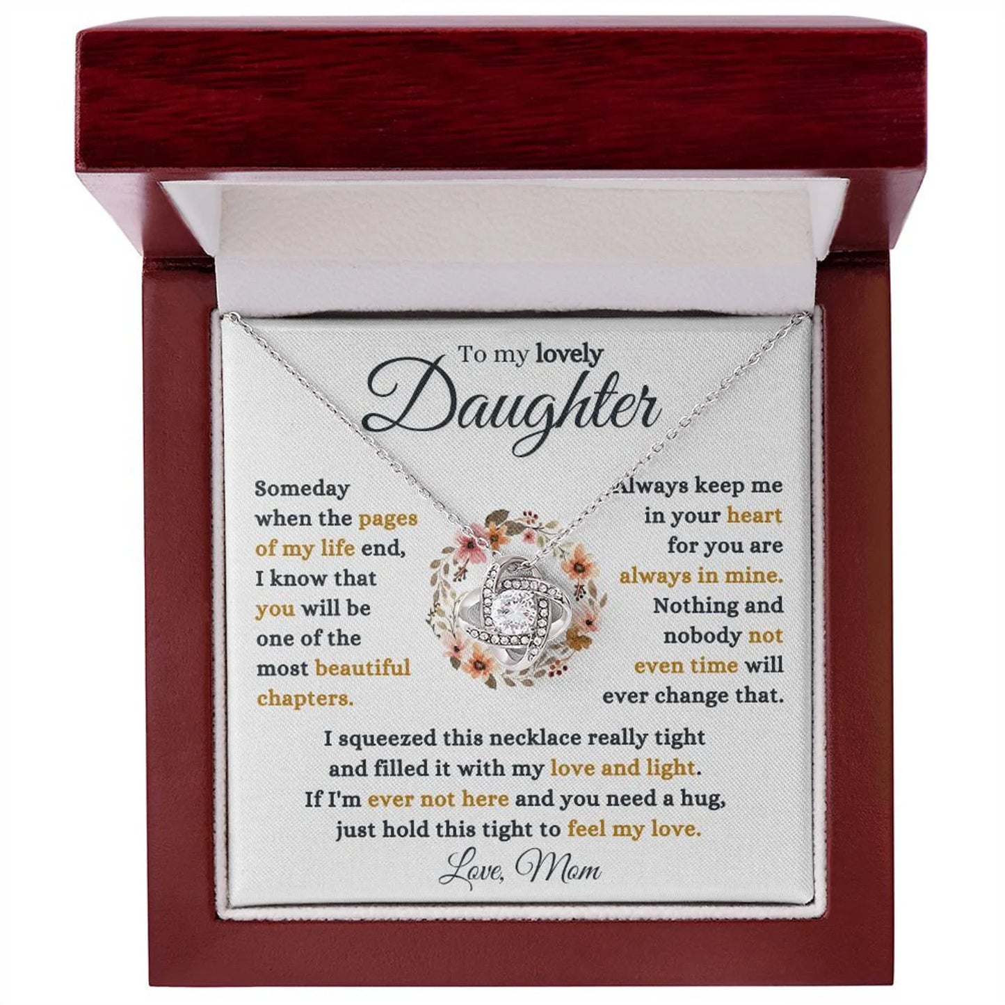 TO MY DAUGHTER FROM MOM- Premium Love Knot Necklace