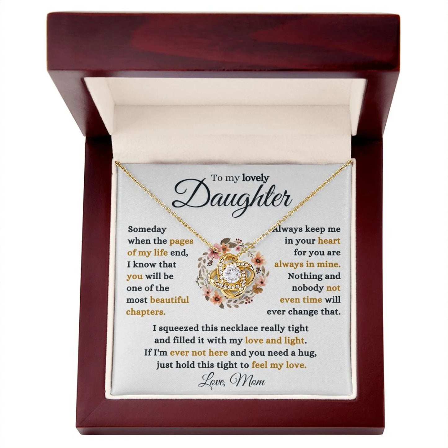 TO MY DAUGHTER FROM MOM- Premium Love Knot Necklace