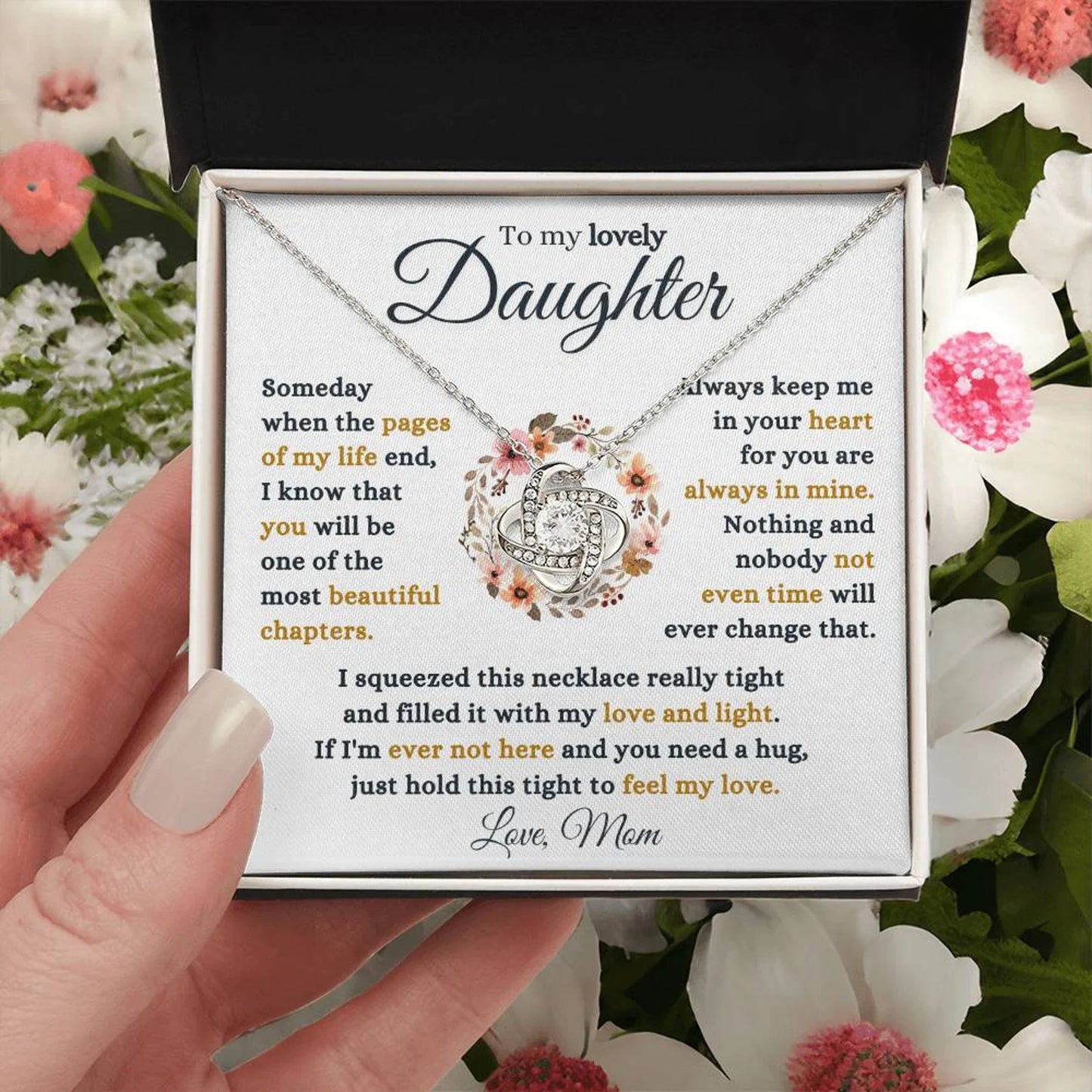 TO MY DAUGHTER FROM MOM- Premium Love Knot Necklace
