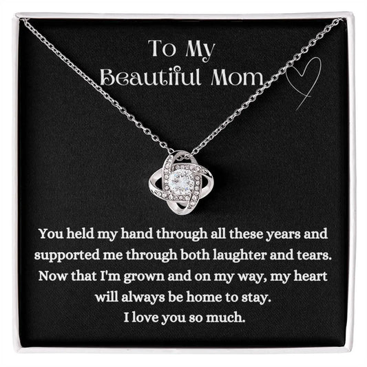 TO MY MOM FROM SON - Premium Love Knot Necklace