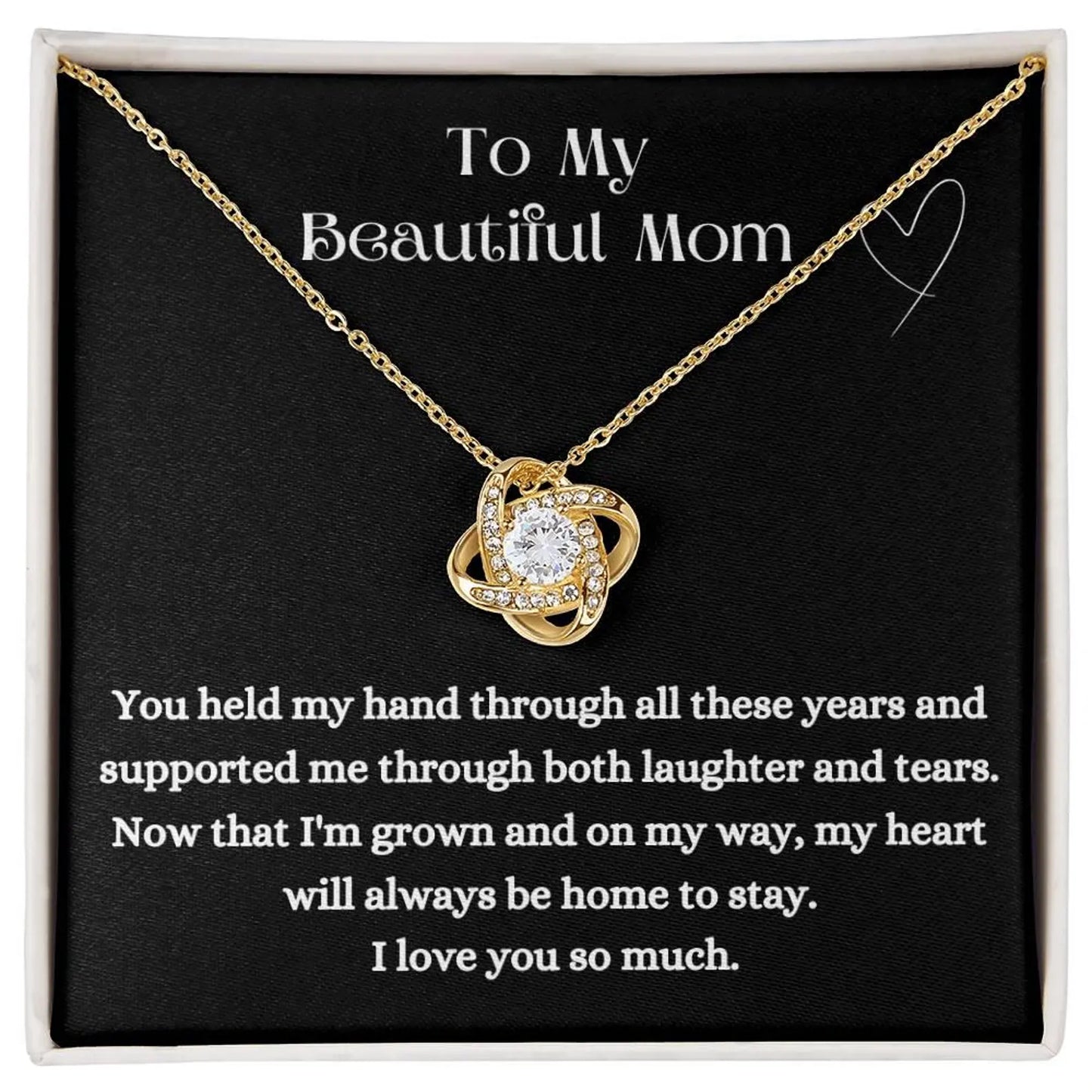 TO MY MOM FROM SON - Premium Love Knot Necklace