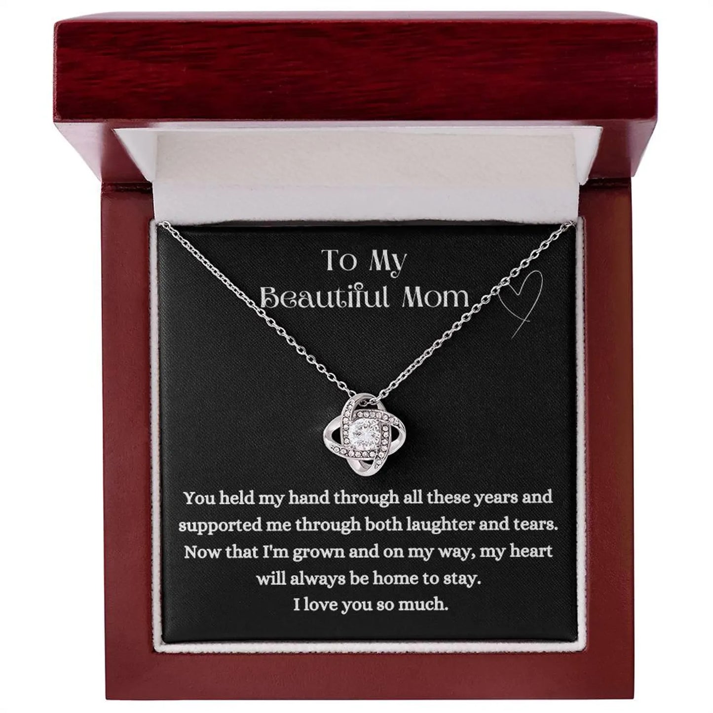 TO MY MOM FROM SON - Premium Love Knot Necklace