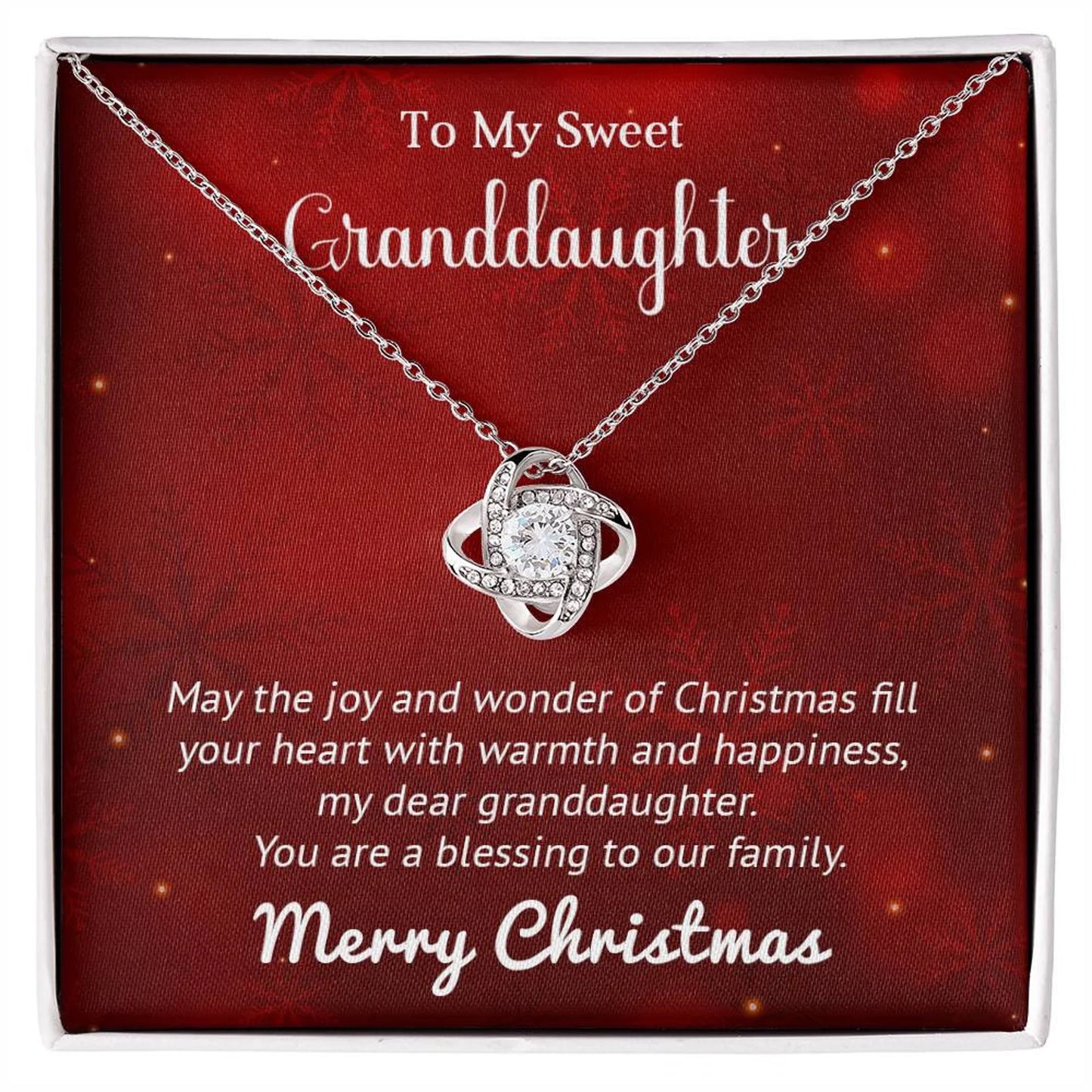 TO MY GRANDDAUGHTER FROM GRANDMA - Premium Love Knot Necklace