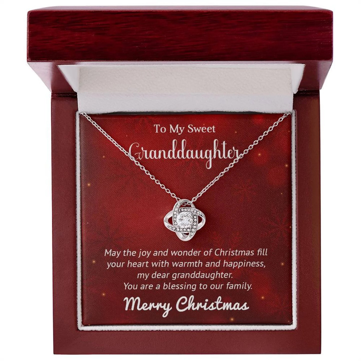 TO MY GRANDDAUGHTER FROM GRANDMA - Premium Love Knot Necklace