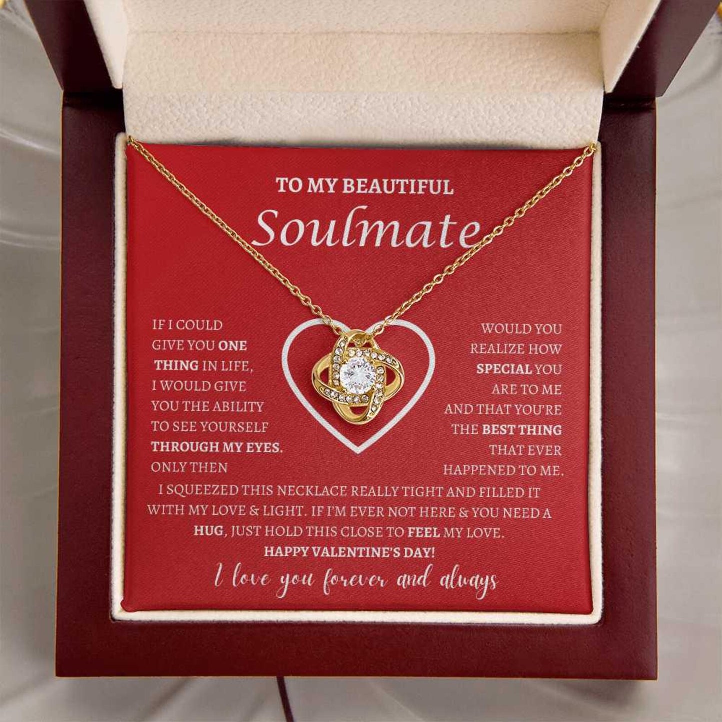 TO MY WIFE FROM HUSBAND - Premium Love Knot Necklace