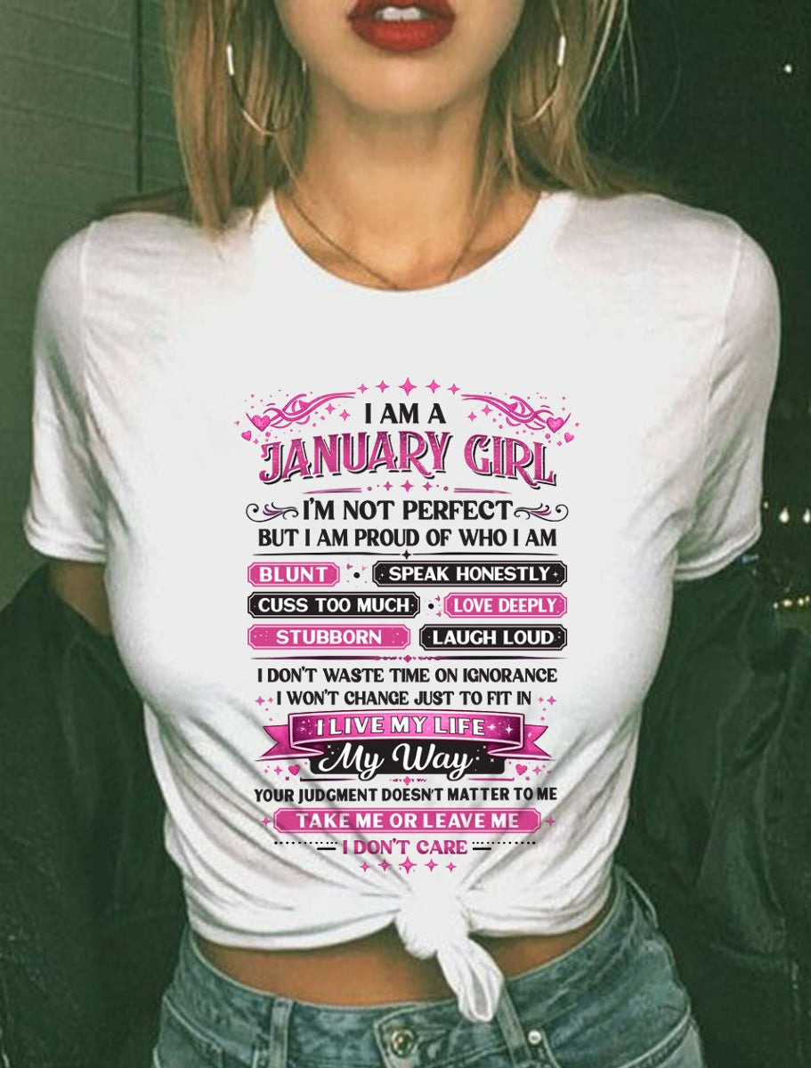 "I AM A JANUARY GIRL" - Birthday Gift For January Girls - FMA NINA01 (SKU26T-01260-01)