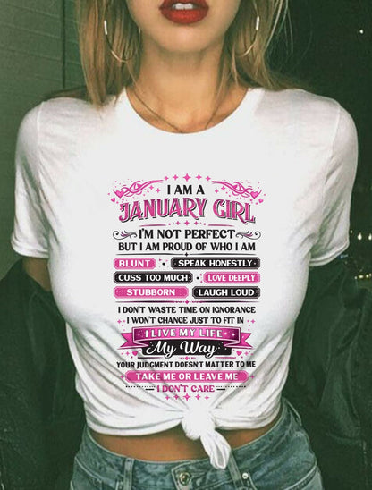 "I AM A JANUARY GIRL" - Birthday Gift For January Girls - FMA NINA01 (SKU26T-01260-01)