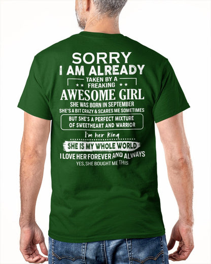 September - Awesome girl - Perfect gift for your boyfriend - (SKU04-86-09) - From Wife NINA09