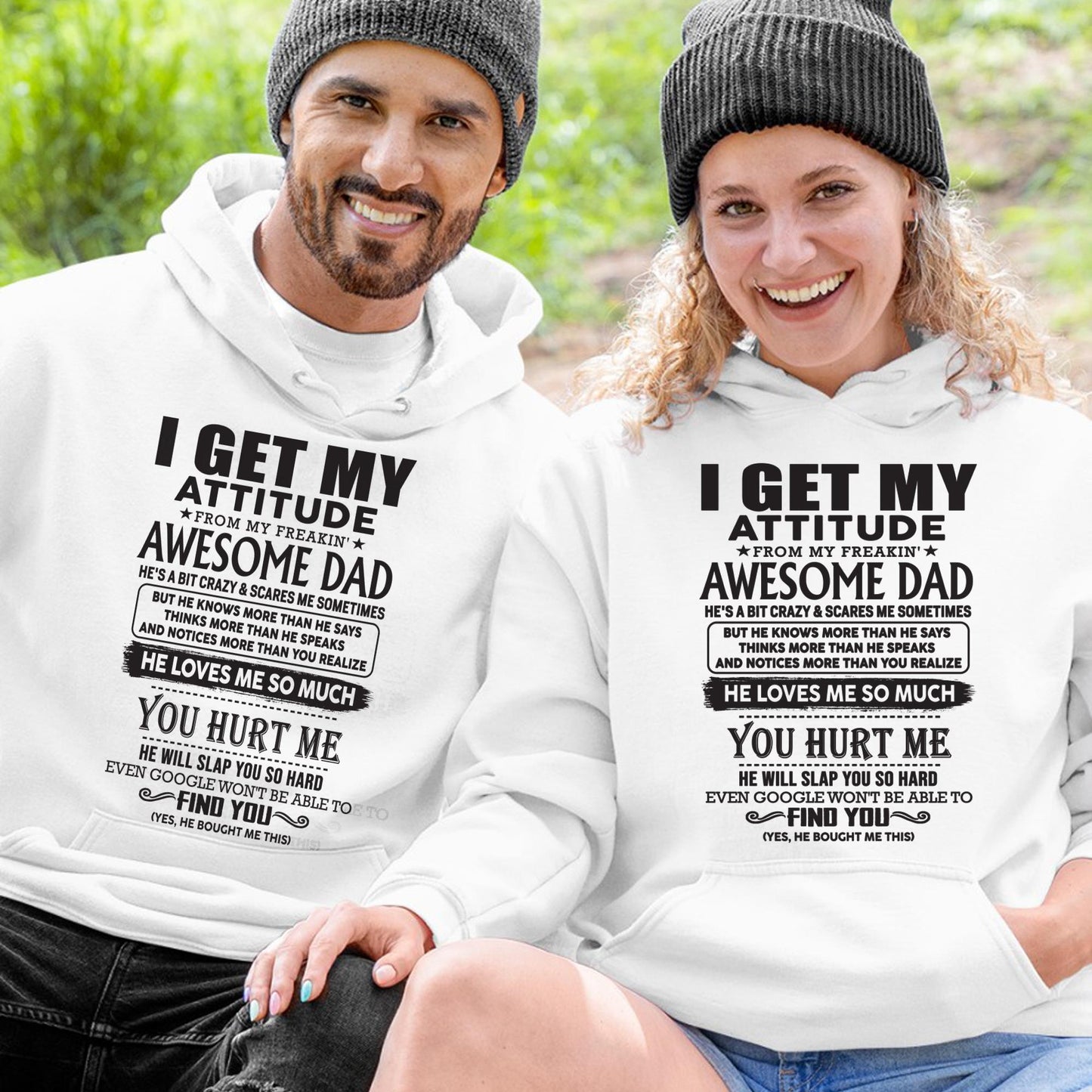 I GET MY ATTITUDE FROM MY FREAKIN' AWESOME DAD - Gift for Son and Daughter From Dad - NINA00 (SKU-TDD-00)