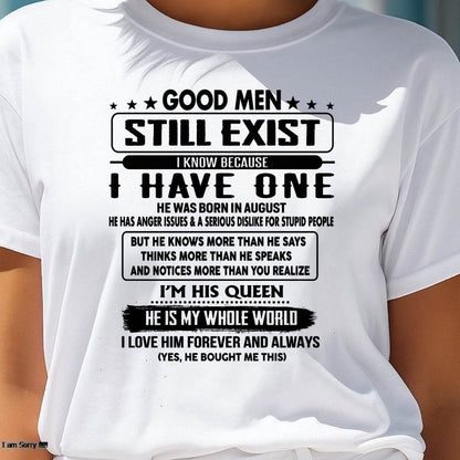 August - Good men Still Exist - gift for your girlfriend, wife from Husband - NINA08 (SKU-GM-08)