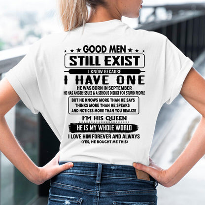 September - Good men Still Exist - gift for your girlfriend, wife from Husband - NINA09 (SKU-GMSAU-09)