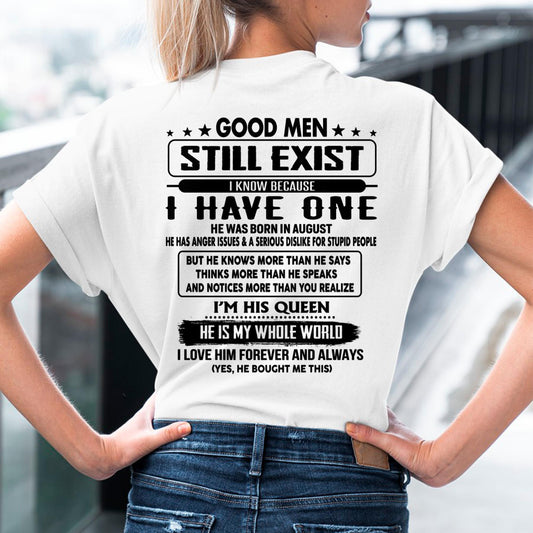 August - Good men Still Exist - gift for your girlfriend, wife from Husband - NINA08 (SKU-GMSAU-08)