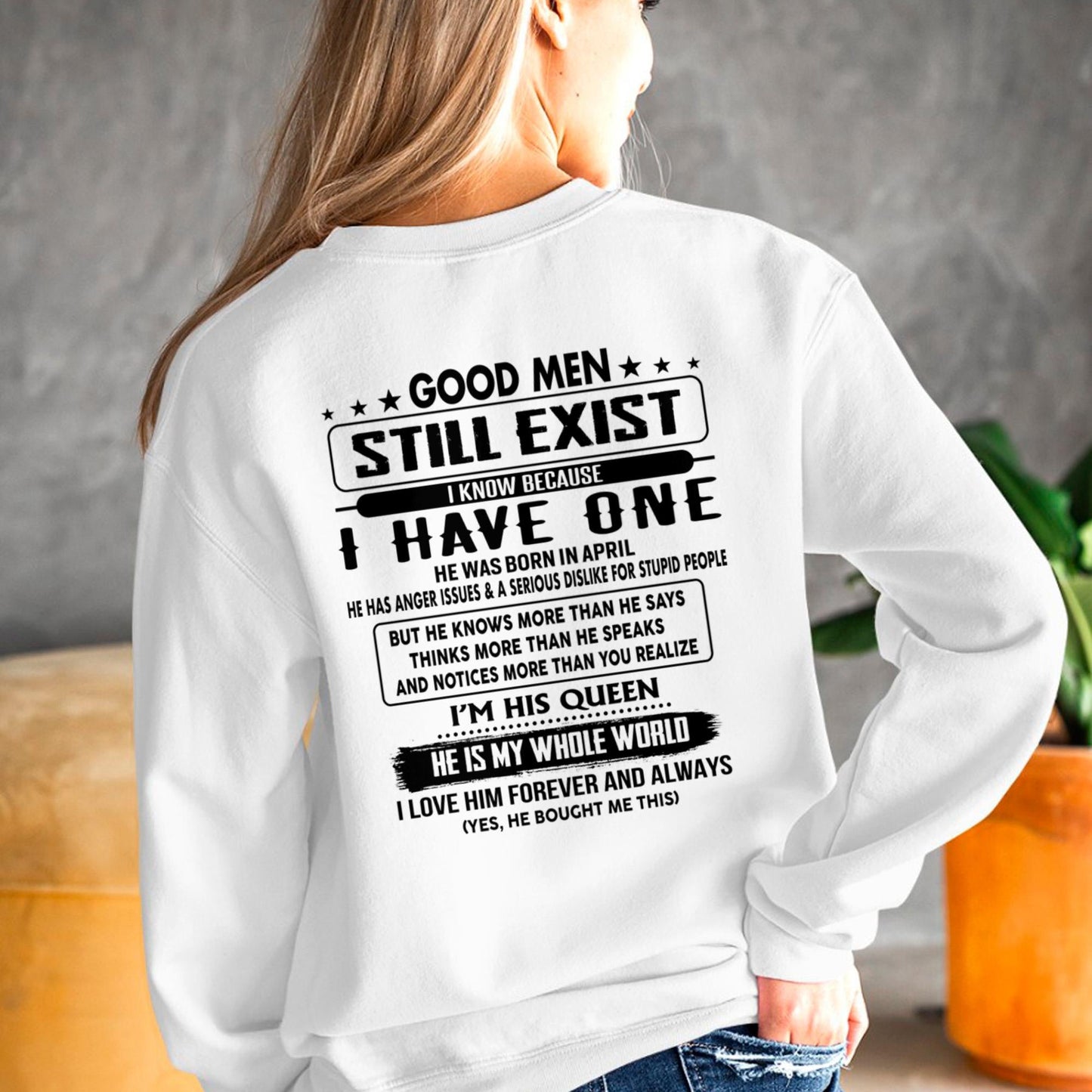 April - Good men Still Exist - gift for your girlfriend, wife from Husband - NINA04 (SKU-GMSAU-04)