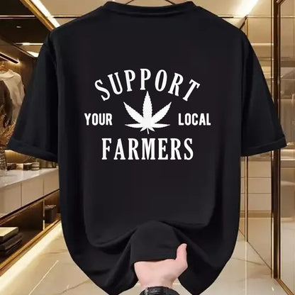 Best Farmer Life Shirt, Funny Farmer UnisexT-Shirt/Hoodie/Sweatshirt HLT00 - Support Your Local Farmers Cannabis Leaf Marijuana T-Shirt, Men, Burgundy, Large