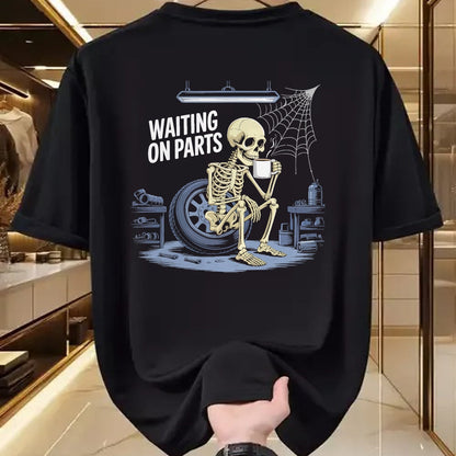 Best Mechanic Life Shirt, Funny Mechanic UnisexT-Shirt/Hoodie/Sweatshirt HLT00 - Funny Waiting On Parts Mechanic Skeleton Auto Repair Life T-Shirt (1)