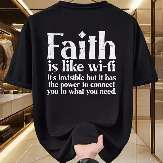 Christian Tee, Christian Faith Unisex T-Shirt/Hoodie/Sweatshirt HLT00 - Faith Is Like Wifi God Jesus Religious Christian Men Women T-Shirt