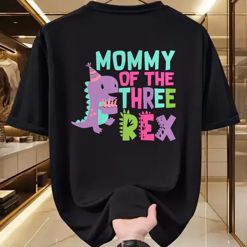 Gift for Mom Shirt, Funny Mom Unisex T-Shirt/Hoodie/Sweatshirt HLT00 - Mommy of the Three Rex Birthday Dinosaur Family Matching T-Shirt
