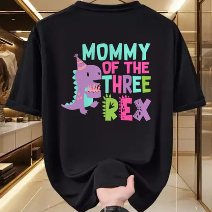 Gift for Mom Shirt, Funny Mom Unisex T-Shirt/Hoodie/Sweatshirt HLT00 - Mommy of the Three Rex Birthday Dinosaur Family Matching T-Shirt