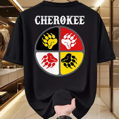 Native American T-Shirts, Vintage Native American Unisex T-Shirt/Hoodie/Sweatshirt HLT00 - Cherokee Tribe Native American Medicine Wheel