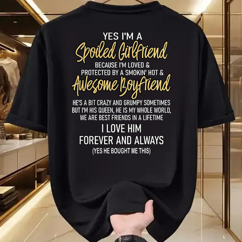 Best Wife Shirt, Wife and Husband Unisex T-Shirt/Hoodie/Sweatshirt HLT00 - Gift for wife T shirt, lucky wife   Lucky Wife Yes I'm A Spoiled Loved Protected Girlfriend T-Shirt