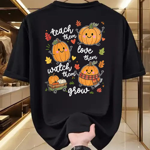 Best Thanksgiving Family Shirt , Funny Thanksgiving UnisexT-Shirt/Hoodie/Sweatshirt HLT00 - Teach Them Love Them Watch Them Grow Pumpkin Fall Teacher T-Shirt