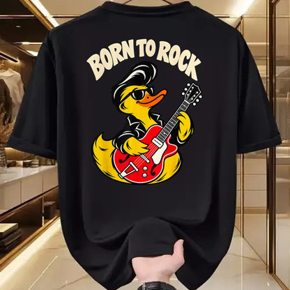 Guitar Lover Shirt, Funny Guitar UnisexT-Shirt/Hoodie/Sweatshirt HLT00 - Born Rock to 50s Rubber Ducky Playing Guitar Toddler Boys T-Shirt