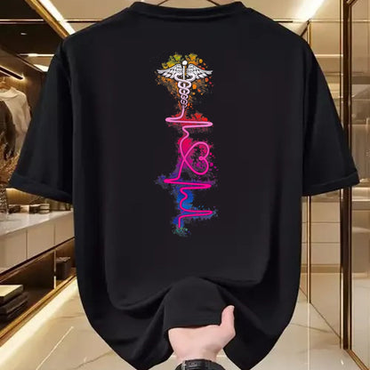 Funny Nurse Shirt, Nurse Unisex T-Shirt/Hoodie/Sweatshirt HLT00 - Proud Nurse Colorful Heartbeat Tie Dye Nursing Love Nurse T-Shirt