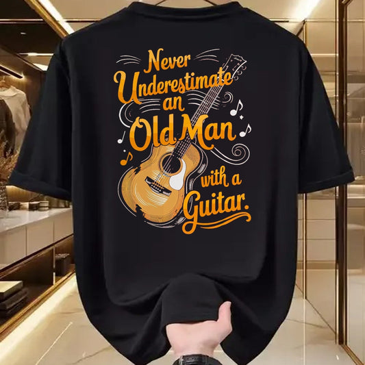 Guitar Lover Shirt, Funny Guitar UnisexT-Shirt/Hoodie/Sweatshirt HLT00 - Never Underestimate an Old Man with A Guitar Player T-Shirt, Men, Black, 3X-Large