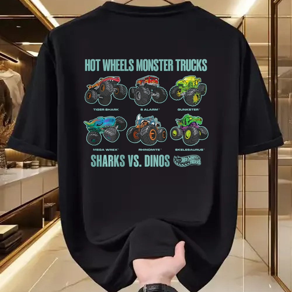 Best Dinosaur Lover Shirt, Funny Dinosaur UnisexT-Shirt/Hoodie/Sweatshirt HLT00 - Hot Wheels Monster Trucks Sharks vs. Dinos T-Shirt Tee for Men Women Boys and Girls