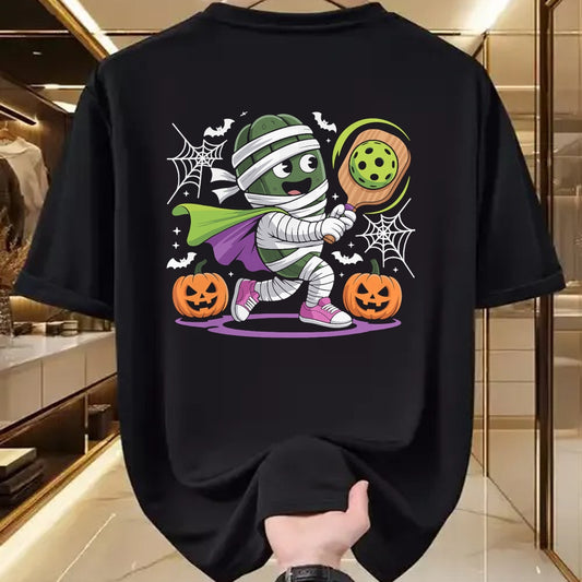 Funny Pickleball Shirt, Pickleball Lover Unisex T-Shirt/Hoodie/Sweatshirt HLT00 - Funny Halloween Pickleball Mummy Costume Design T-Shirt