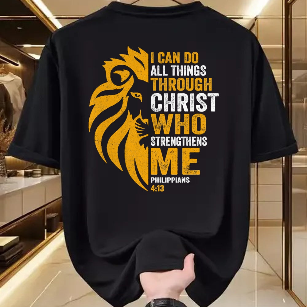 Christian Tee, Christian Faith Unisex T-Shirt/Hoodie/Sweatshirt HLT00 - I Can Do All Thing Through Christ Lion Philippians Faith T-Shirt