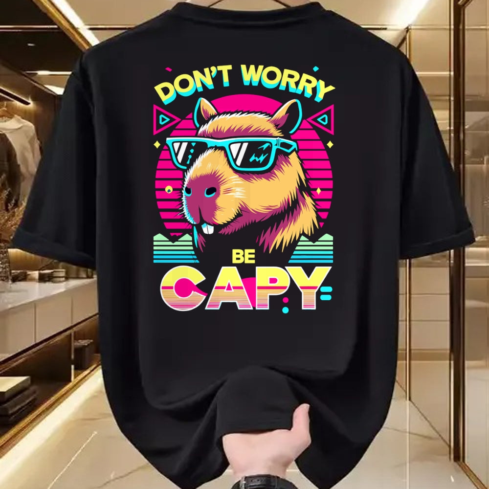 Cute Capybara Shirt, Funny Capybara Unisex T-Shirt/Hoodie/Sweatshirt HLT00 - Cool Capybara Retro Long Sleeve T-Shirt