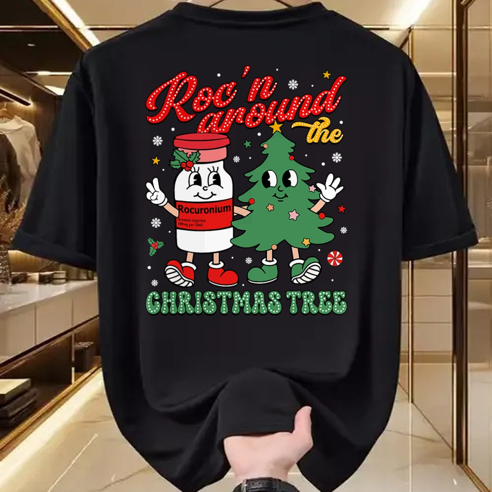 Funny Nurse Shirt, Nurse Unisex T-Shirt/Hoodie/Sweatshirt HLT00 - Roc'n Around The Christmas Tree ER ED ICU Nurse Christmas T-Shirt