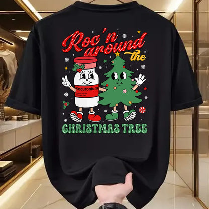 Funny Nurse Shirt, Nurse Unisex T-Shirt/Hoodie/Sweatshirt HLT00 - Roc'n Around The Christmas Tree ER ED ICU Nurse Christmas T-Shirt