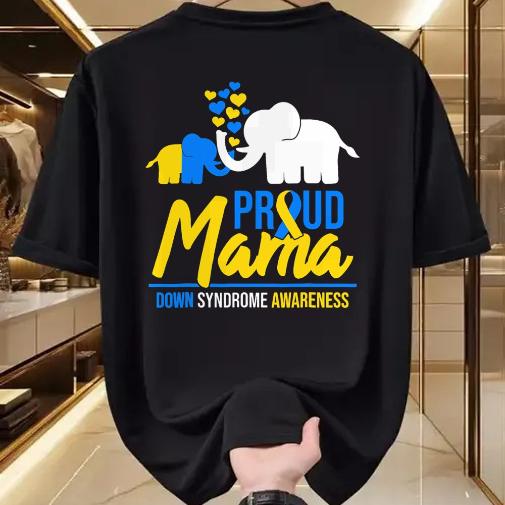 Gift for Mom Shirt, Funny Mom Unisex T-Shirt/Hoodie/Sweatshirt HLT00 - Proud Bear Mama Down Syndrome Awareness Women T21 Mom T-Shirt
