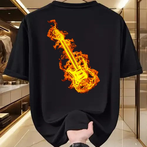 Guitar Lover Shirt, Funny Guitar UnisexT-Shirt/Hoodie/Sweatshirt HLT00 - Electric Guitar In Flames Gift Rock Guitar Lovers T-Shirt