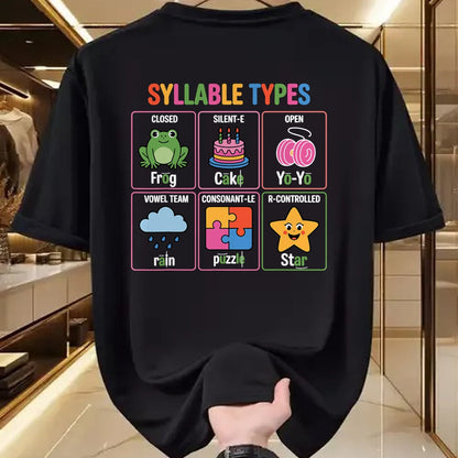 Best Teacher Shirt, Funny Teacher UnisexT-Shirt/Hoodie/Sweatshirt HLT00 - Literacy Teacher Reading Week for Teachers Syllable Types T-Shirt