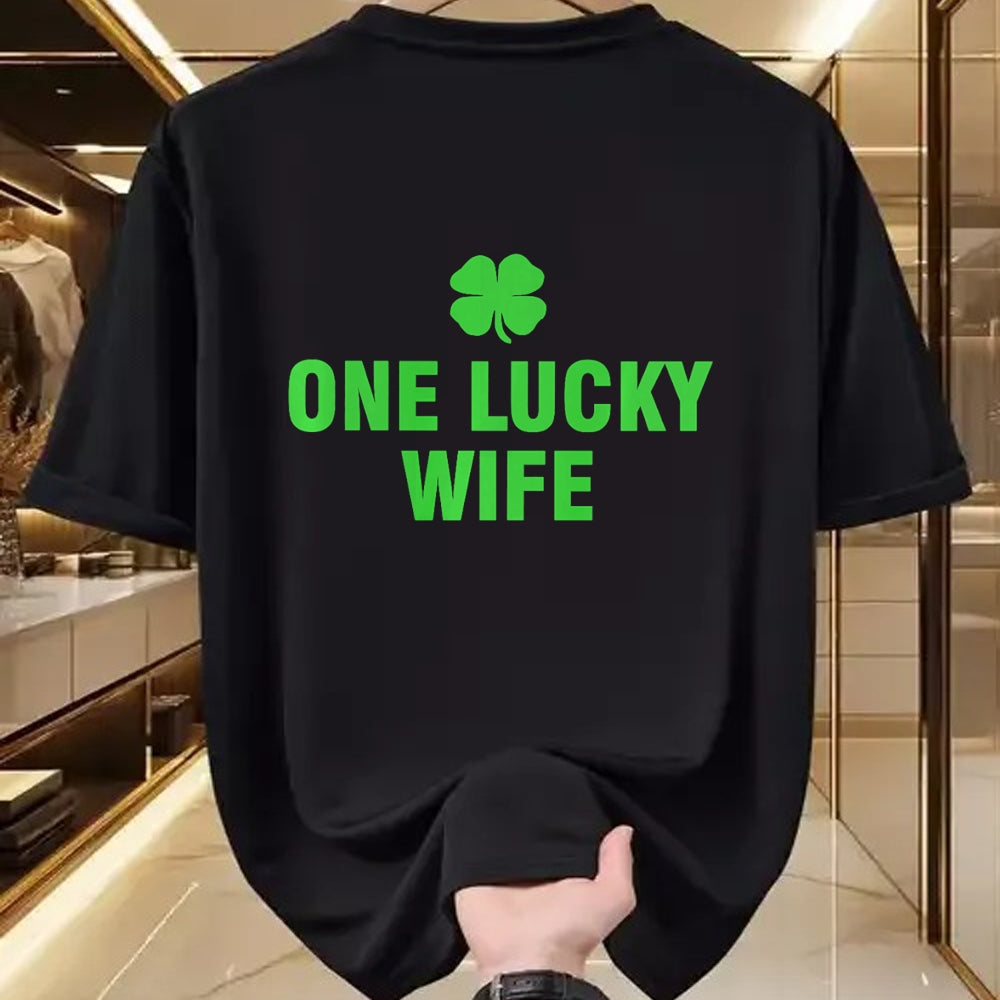 Best Wife Shirt, Wife and Husband Unisex T-Shirt/Hoodie/Sweatshirt HLT00 - Gift for wife T shirt, lucky wife   One Lucky Wife Premium T-Shirt (1)