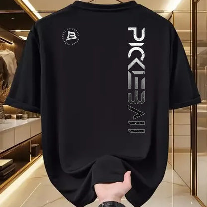 Funny Pickleball Shirt, Pickleball Lover Unisex T-Shirt/Hoodie/Sweatshirt HLT00 - Pickleball Distressed Black White Gradient T-Shirt