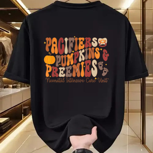 Best Thanksgiving Family Shirt , Funny Thanksgiving UnisexT-Shirt/Hoodie/Sweatshirt HLT00 - Retro Pacifiers Pumpkins Preemies Thanksgiving NICU Nurse T-Shirt