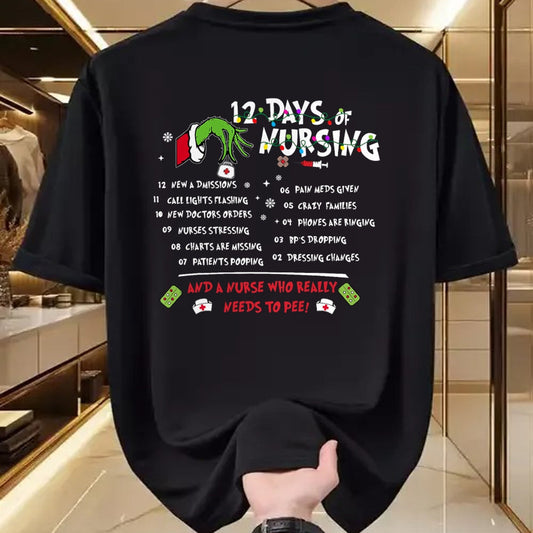 Funny Nurse Shirt, Nurse Unisex T-Shirt/Hoodie/Sweatshirt HLT00 - Nurses Merry Christmas Funny 12 Days of Nursing Xmas Women T-Shirt