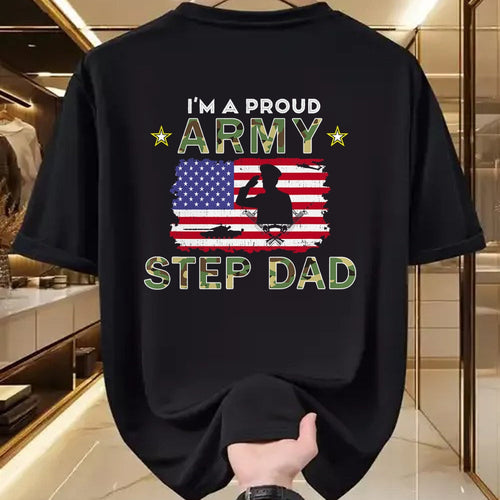 Gift for Dad Shirt, Funny Dad Unisex T-Shirt/Hoodie/Sweatshirt HLT00 – Proud Army StepDad-I_m A Proud Army Step Dad Camouflage Army T-Shirt